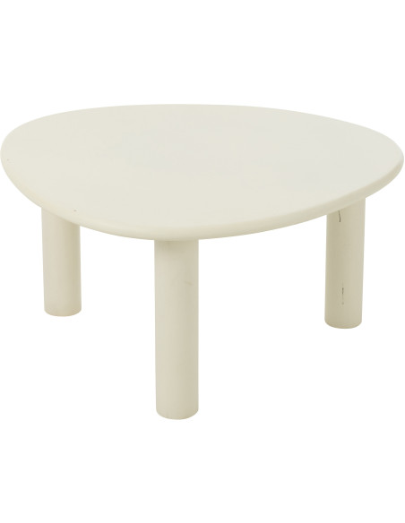 Table basse balinaise Ovale en Bois Blanc Bali - 1