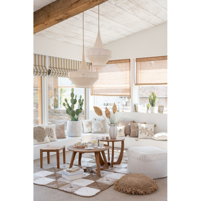 Chevet moderne 1 porte 1 tiroir en Bois Naturel Cannage Métal Noir Elbe - 7