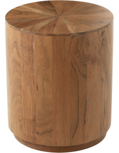 Table d'appoint japandi Ronde en Bois d'acacia Naturel Sora - 1