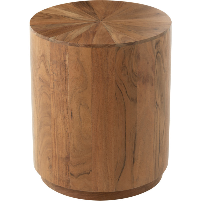 Table d'appoint japandi Ronde en Bois d'acacia Naturel Sora - 1