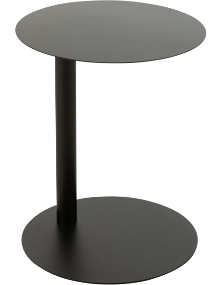 Bout de canapé design Rond en Métal Noir Arthéo - 1