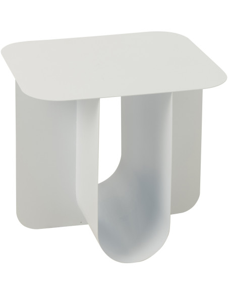 Table basse design Porte revues Rectangulaire en Métal Blanc Arthéo - 1
