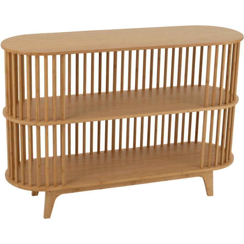 Buffet moderne Bas 2 étagères en Bois de bambou Naturel Live - 1