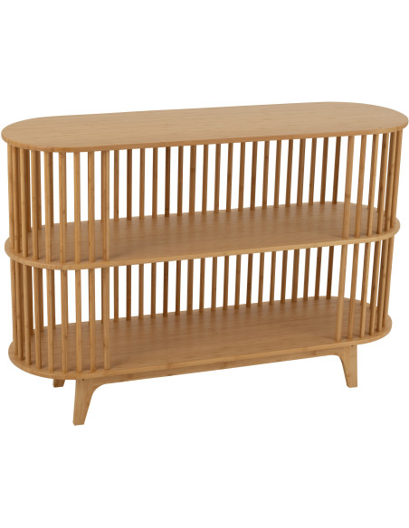 Buffet moderne Bas 2 étagères en Bois de bambou Naturel Live - 1