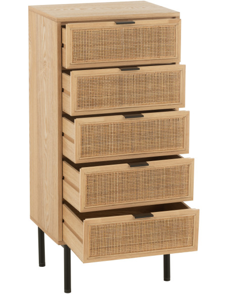 Buffet moderne Bas 2 étagères en Bois de bambou Naturel Live - 8