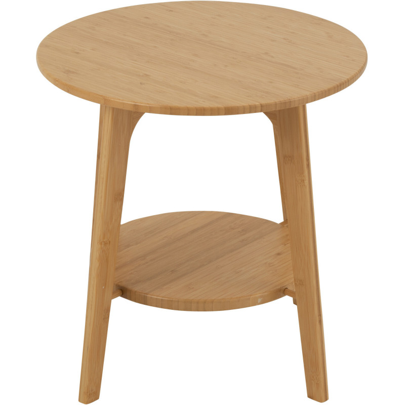 Table basse originale Chameau Ronde en Bois de manguier Naturel Blanc Baktra - 2