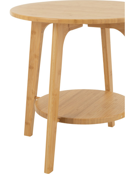 Table basse originale Chameau Ronde en Bois de manguier Naturel Blanc Baktra - 3