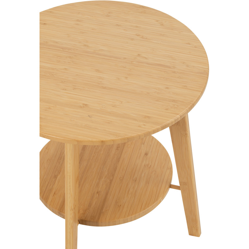 Table basse originale Chameau Ronde en Bois de manguier Naturel Blanc Baktra - 4