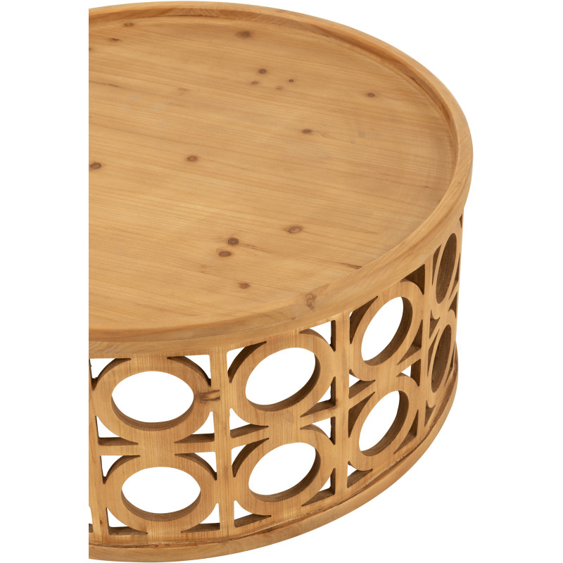 Table basse originale Ronde en Bois d'acacia Naturel Résine Noir Métal Noir Noaïra - 3