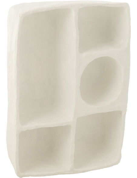 Étagère murale bord de mer 5 niches en Papier mâché Blanc Flint - 1