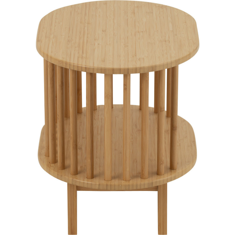 Chiffonnier moderne 5 tiroirs en Bois Naturel Cannage Métal Noir Elbe - 3
