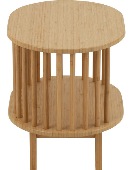 Chiffonnier moderne 5 tiroirs en Bois Naturel Cannage Métal Noir Elbe - 3