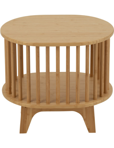 Chiffonnier moderne 5 tiroirs en Bois Naturel Cannage Métal Noir Elbe - 4
