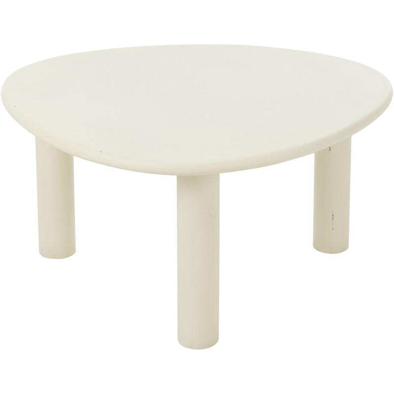Table basse originale Ronde en Bois d'acacia Naturel Résine Blanc Métal Noir Noaïra - 3