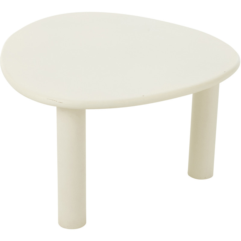 Table basse originale Ronde en Bois d'acacia Naturel Résine Blanc Métal Noir Noaïra - 4