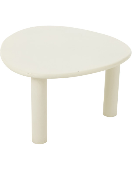 Table basse originale Ronde en Bois d'acacia Naturel Résine Blanc Métal Noir Noaïra - 4