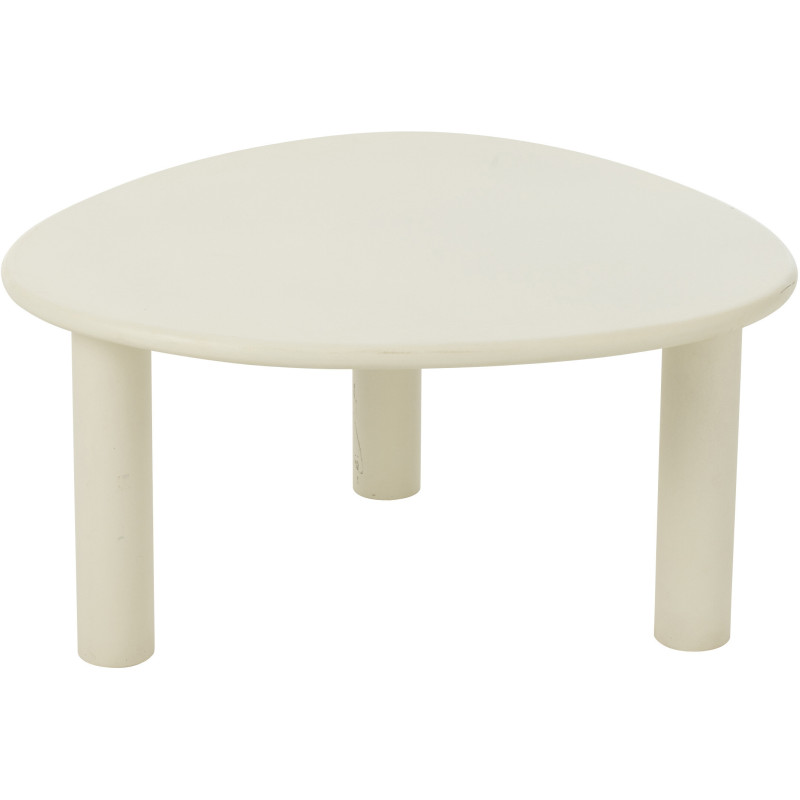 Table basse originale Ronde en Bois d'acacia Naturel Résine Blanc Métal Noir Noaïra - 5