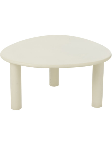 Table basse originale Ronde en Bois d'acacia Naturel Résine Blanc Métal Noir Noaïra - 5