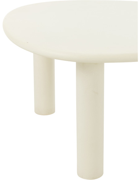 Table basse originale Ronde en Bois d'acacia Naturel Résine Blanc Métal Noir Noaïra - 6