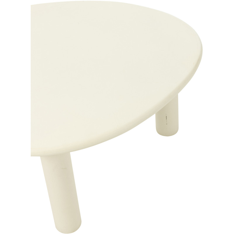 Table basse originale Ronde en Bois d'acacia Naturel Résine Blanc Métal Noir Noaïra - 7