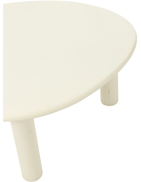 Table basse originale Ronde en Bois d'acacia Naturel Résine Blanc Métal Noir Noaïra - 7