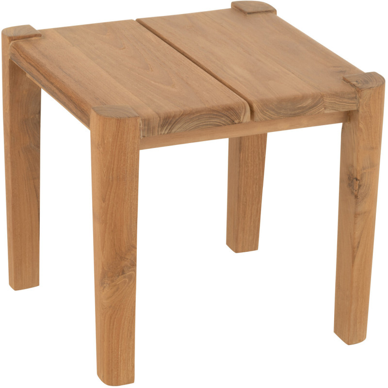 Table d'appoint bord de mer Carrée en Bois de teck Naturel Bruce - 1