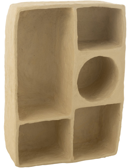 Étagère murale bord de mer 5 niches en Papier mâché Beige Flint - 1