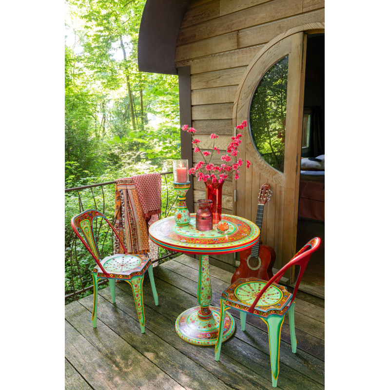 Table basse bord de mer Ronde en Bois d'épicéa Naturel Sculpté Naélis - 2