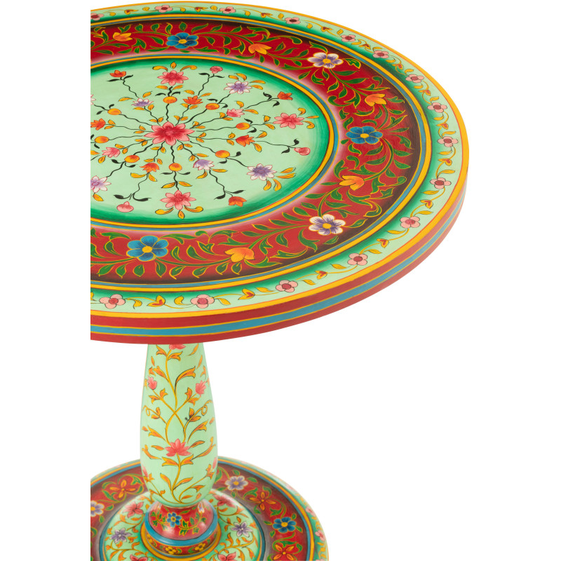 Table basse bord de mer Ronde en Bois d'épicéa Naturel Sculpté Naélis - 4