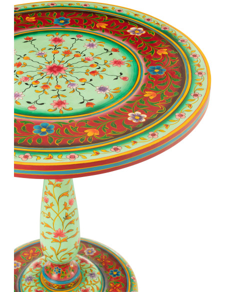 Table basse bord de mer Ronde en Bois d'épicéa Naturel Sculpté Naélis - 4