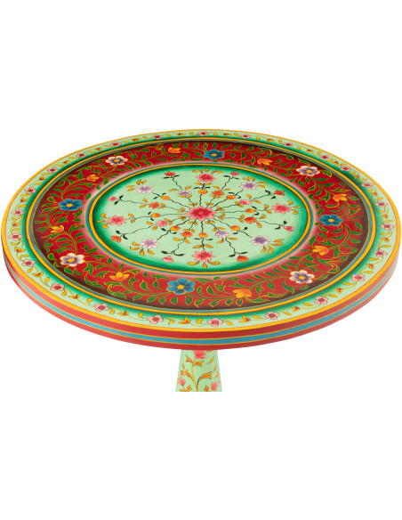 Table basse bord de mer Ronde en Bois d'épicéa Naturel Sculpté Naélis - 5