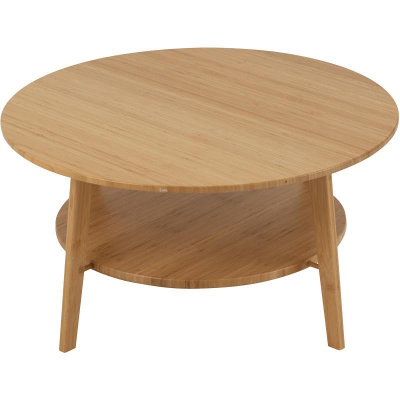 Table basse indienne Ronde en Feuille de bananier Naturel Métal Saryan - 2