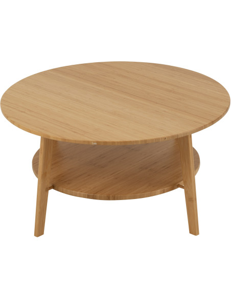 Table basse indienne Ronde en Feuille de bananier Naturel Métal Saryan - 2