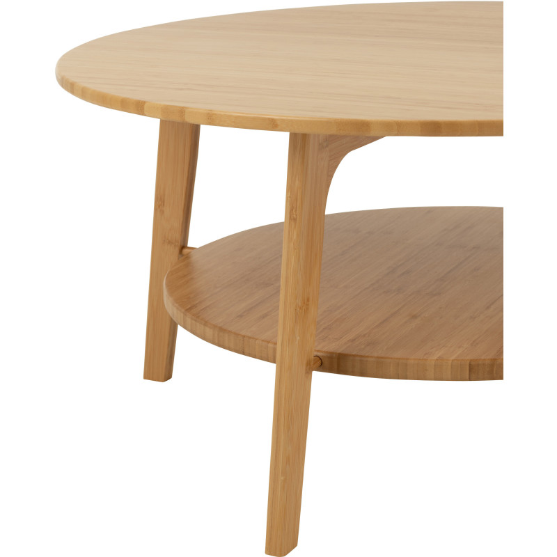 Table basse indienne Ronde en Feuille de bananier Naturel Métal Saryan - 3