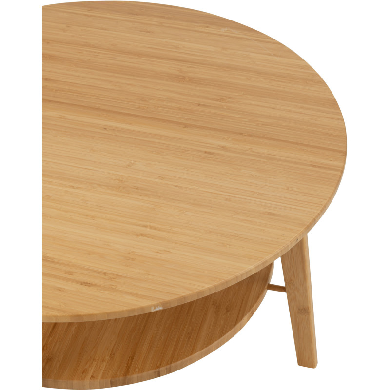 Table basse indienne Ronde en Feuille de bananier Naturel Métal Saryan - 4