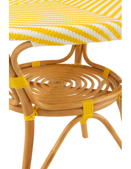 Table basse bord de mer Ronde 1 étagère en Bois de teck Naturel Cannage Calysa - 6