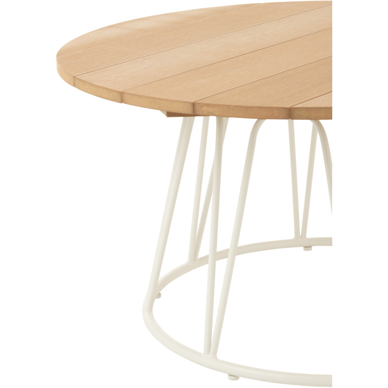 Table basse gigogne rustique Hexagonale en Bois de teck Naturel Métal Noir Hexa (Lot de 2) - 2