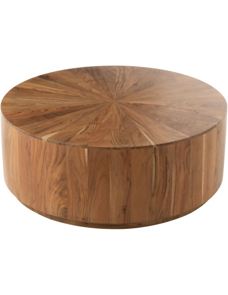 Grande Table basse japandi Ronde en Bois d'acacia Naturel Sora - 1