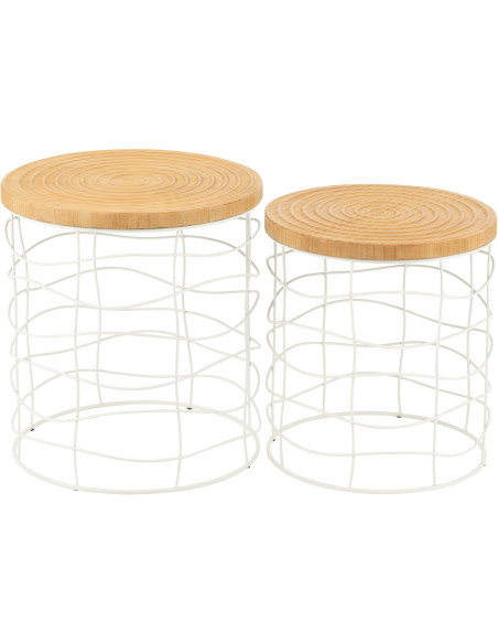 Grande Table basse japandi Ronde en Bois d'acacia Naturel Sora - 2