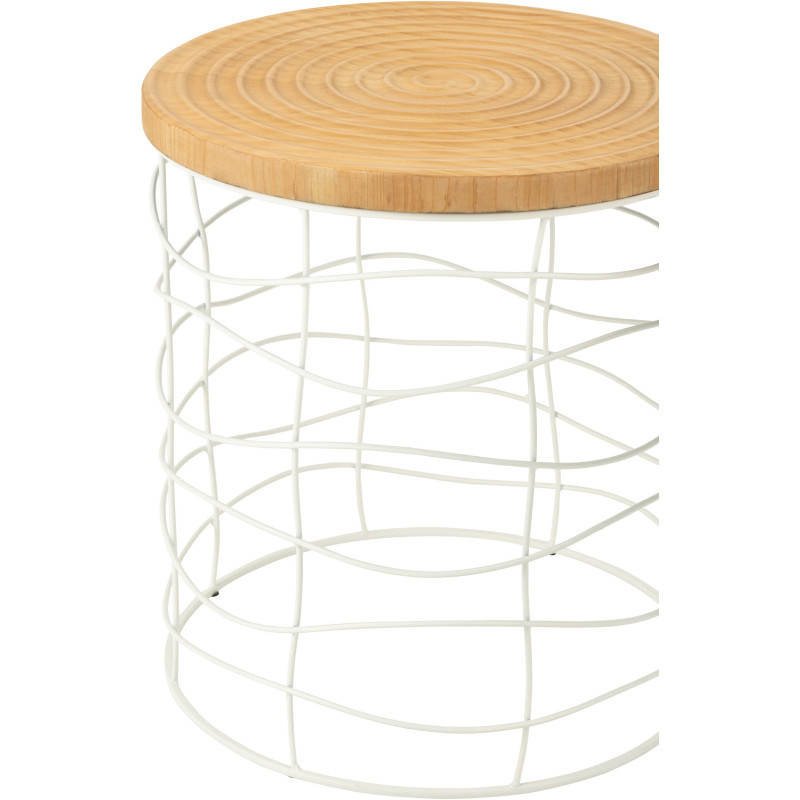 Grande Table basse japandi Ronde en Bois d'acacia Naturel Sora - 3