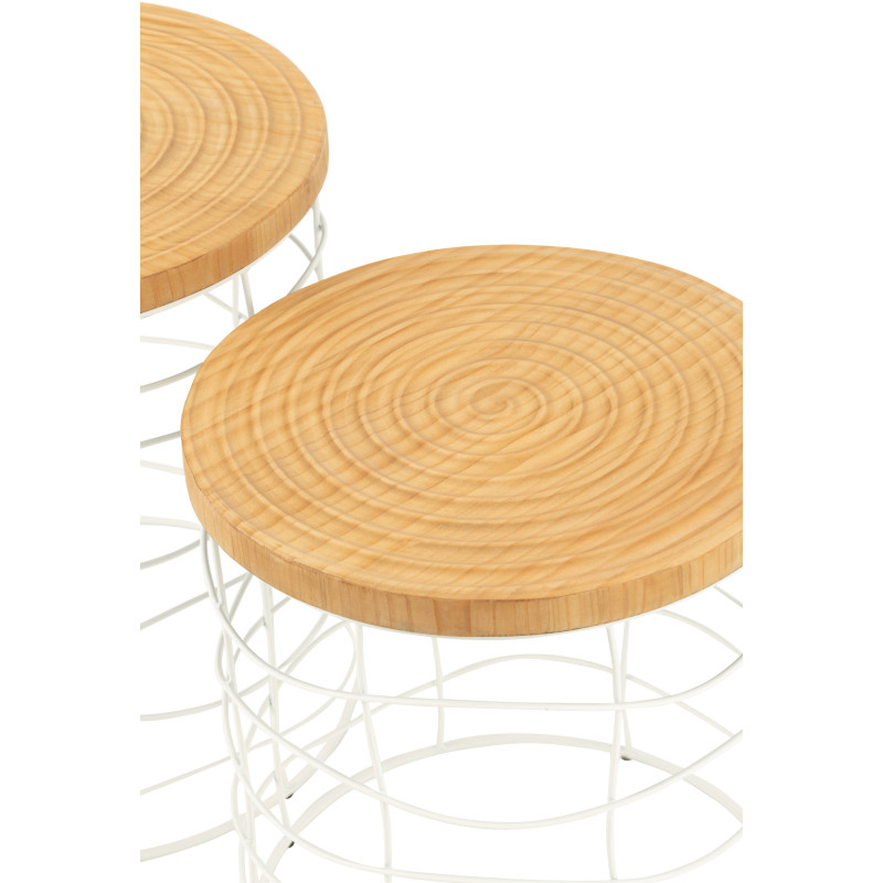 Grande Table basse japandi Ronde en Bois d'acacia Naturel Sora - 4