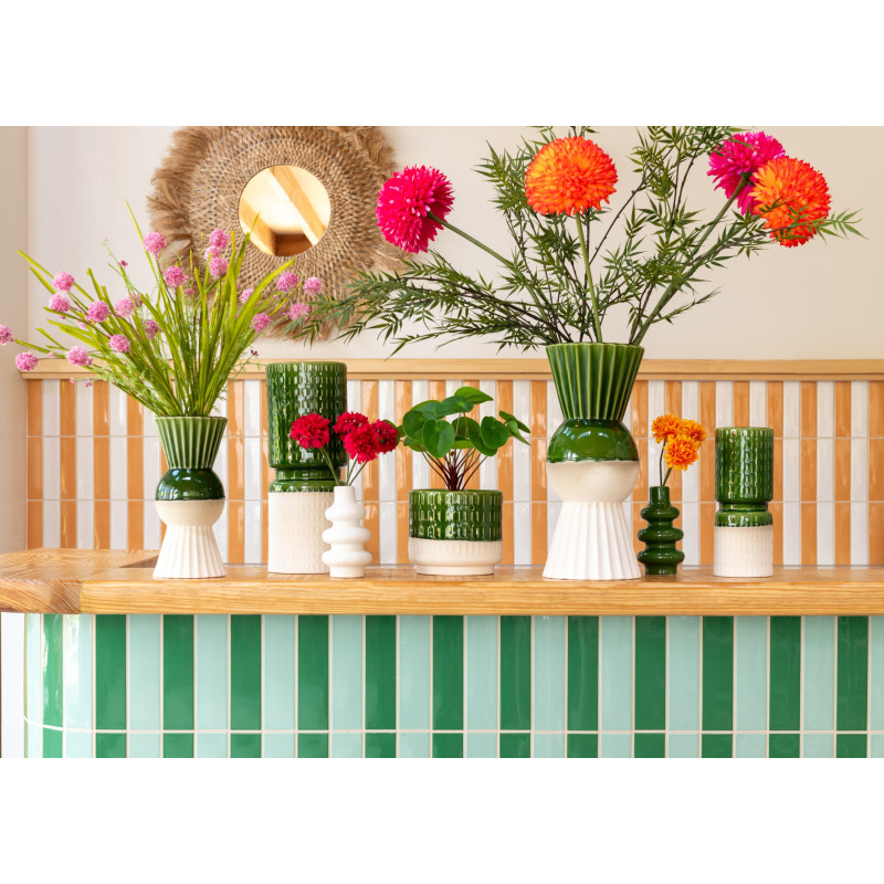 Petit Cache pot Rond Diamètre 13 cm en Céramique Ocre jaune Gen (Lot de 2) - 2