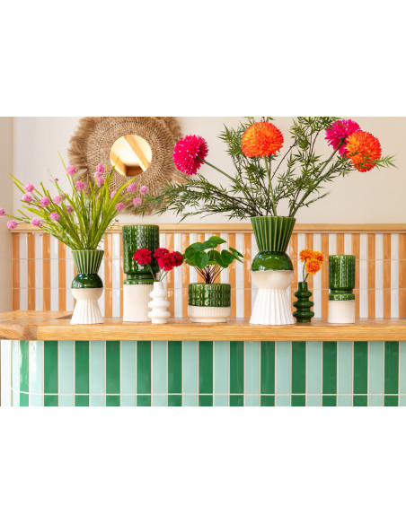 Petit Cache pot Rond Diamètre 13 cm en Céramique Ocre jaune Gen (Lot de 2) - 2