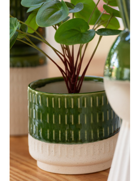 Petit Cache pot Rond Diamètre 13 cm en Céramique Ocre jaune Gen (Lot de 2) - 3