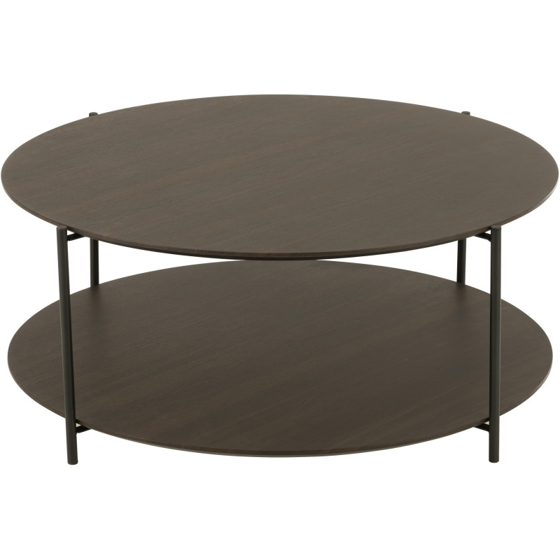 Table basse africaine Ronde en Bois de bambou Bois de sapin Naturel Motif tressé Africa (Lot de 2) - 2