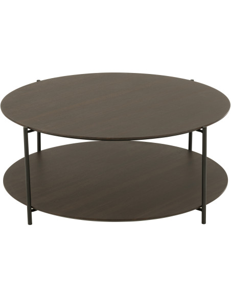 Table basse africaine Ronde en Bois de bambou Bois de sapin Naturel Motif tressé Africa (Lot de 2) - 2