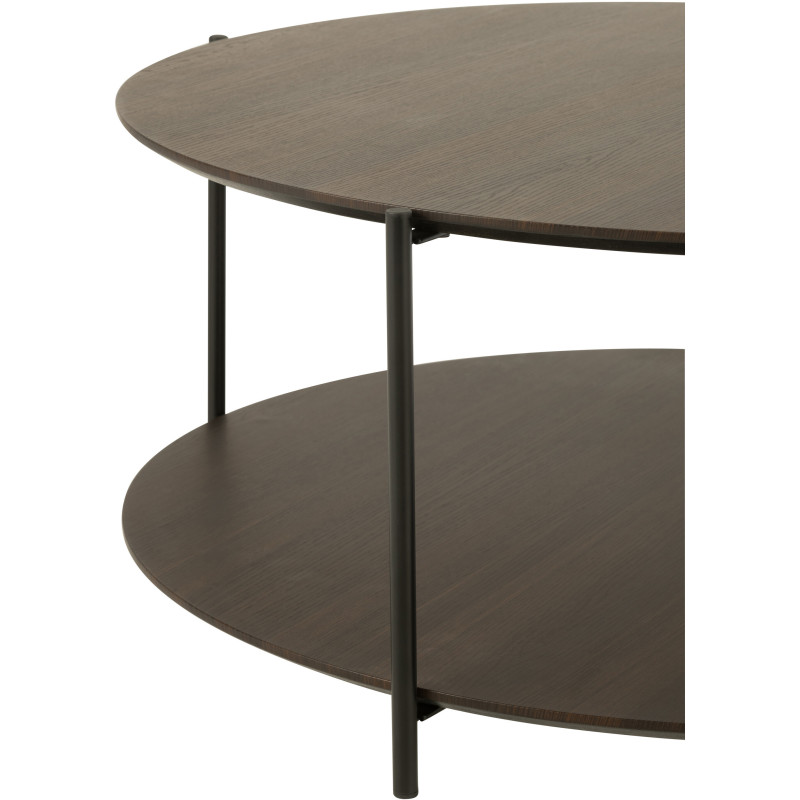 Table basse africaine Ronde en Bois de bambou Bois de sapin Naturel Motif tressé Africa (Lot de 2) - 3