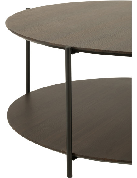 Table basse africaine Ronde en Bois de bambou Bois de sapin Naturel Motif tressé Africa (Lot de 2) - 3