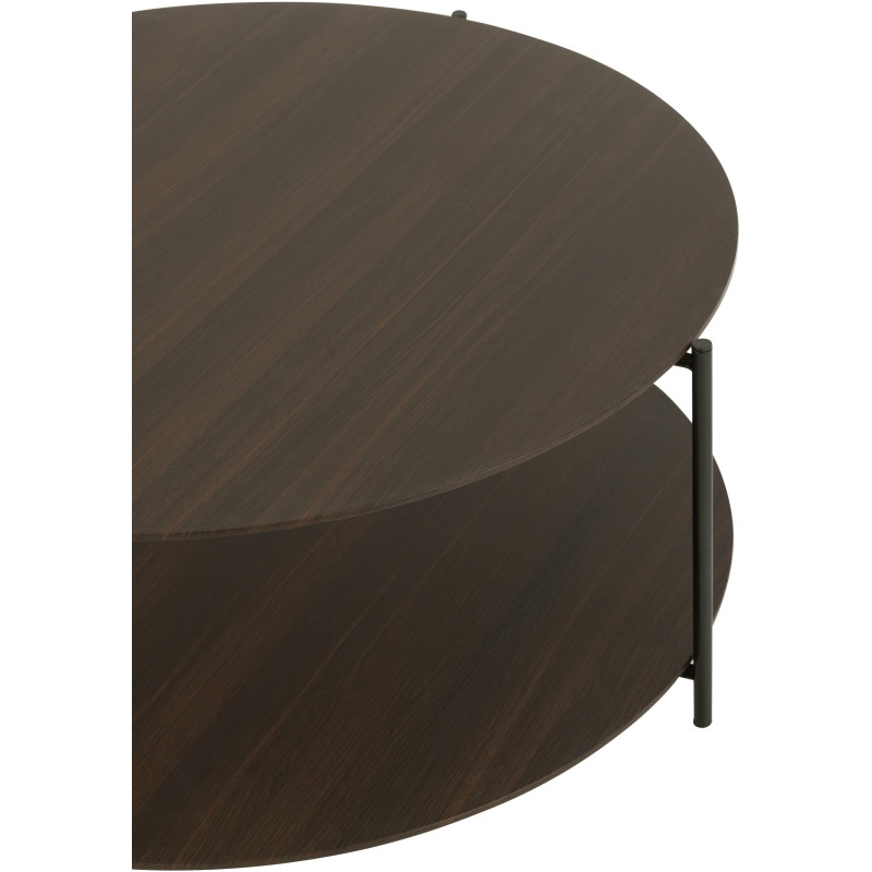 Table basse africaine Ronde en Bois de bambou Bois de sapin Naturel Motif tressé Africa (Lot de 2) - 4