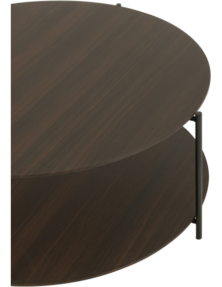 Table basse africaine Ronde en Bois de bambou Bois de sapin Naturel Motif tressé Africa (Lot de 2) - 4